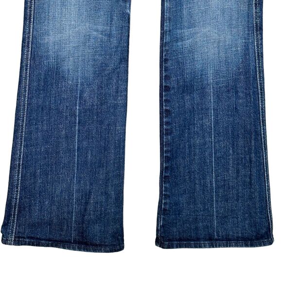 7 for All Mankind Jeans A Pocket Flip Flop Flared Womens Sz 27 (31”x 30.5”) Blue - Picture 4 of 16